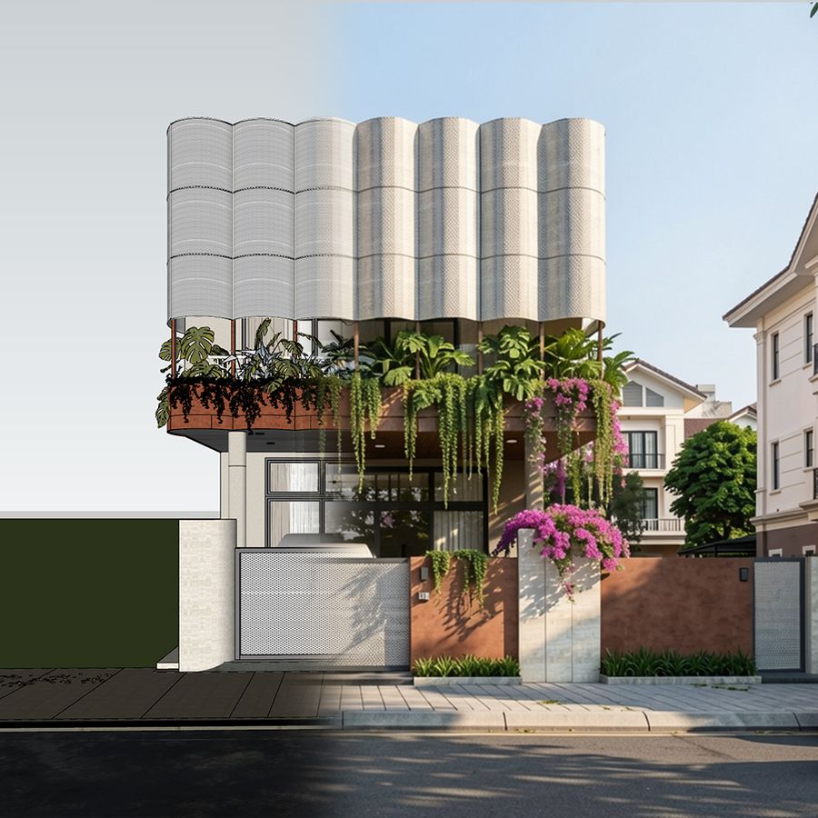 Render ngoại thất bằng Arcpoly AI